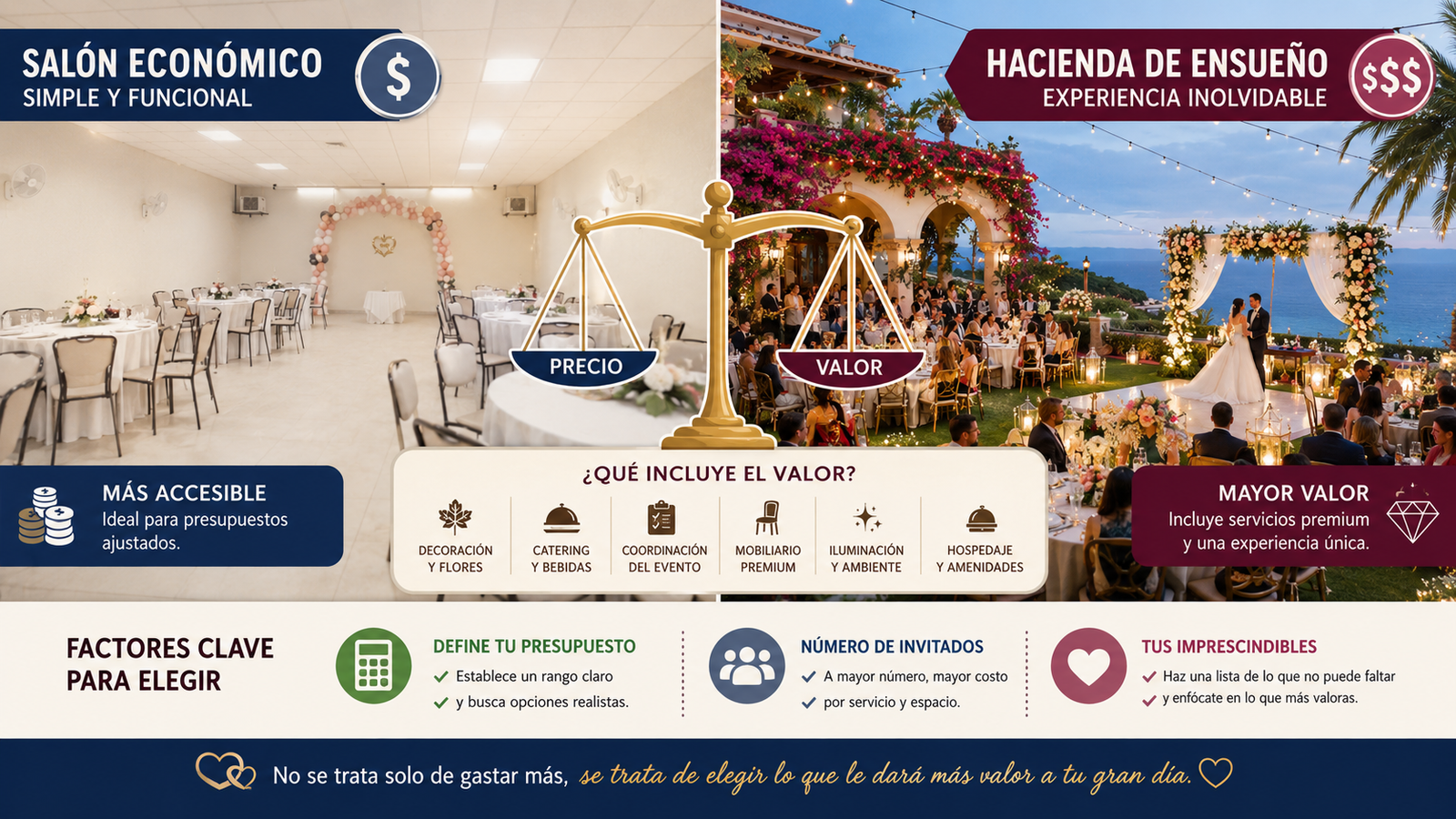 Cómo rentar salones sin confundir precio con valor